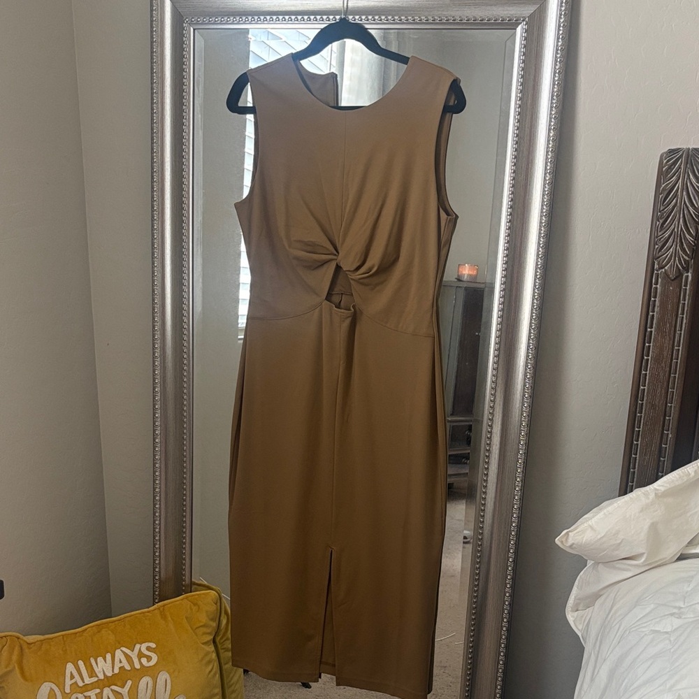 Banana Republic peephole Elegant fall Brown Sleeveless Dress